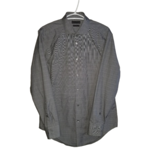 Calvin Klein Long Sleeve Button Up Shirt Houndstooth Label Reads Size 15.5 32/33